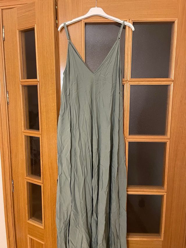 Vestido maxi verde Zara talla M