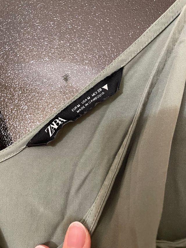 Vestido maxi verde Zara talla M