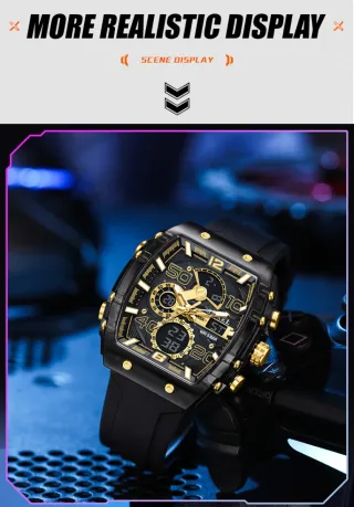 Reloj SMAEL Negro y Dorado