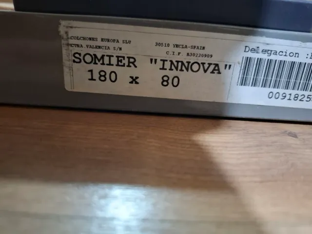 Somier 180x80cm + patas