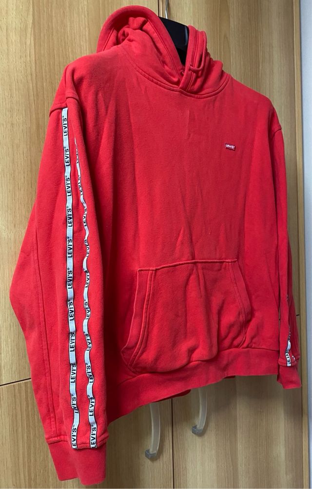 Felpa unisex Levis rossa con banda logo