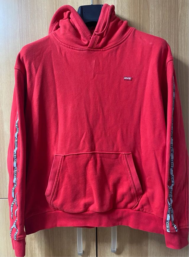 Felpa unisex Levis rossa con banda logo