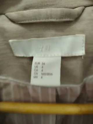 Americana Mujer H&M Beige Talla 34