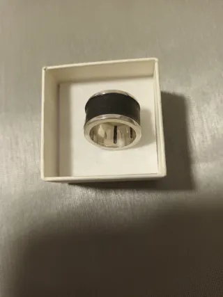 Anillo Plata Ley 925mm Negro