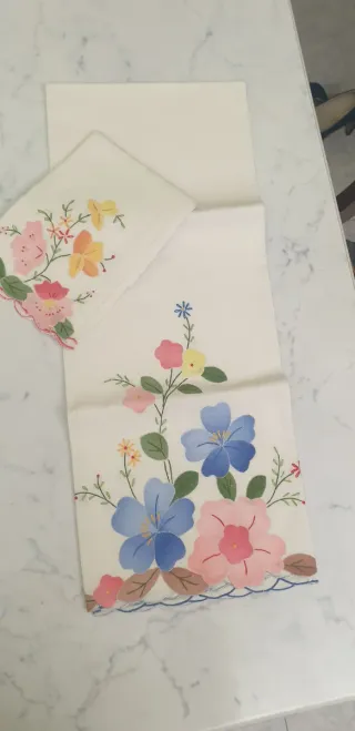 5 set Asciugamano vintage ricamato