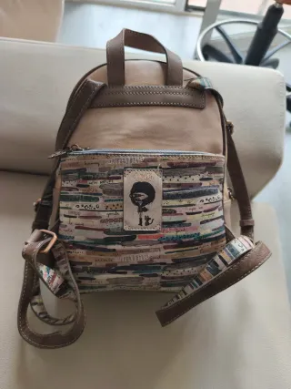 Mochila Anekke Beige y Verde Oliva