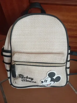 Mochila Mickey Mouse Beige y Negra