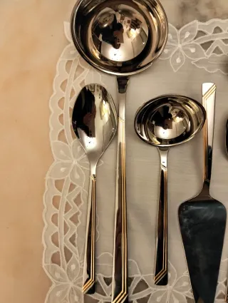 Cubertería para 12 Acero Inox 18/10 Dorado