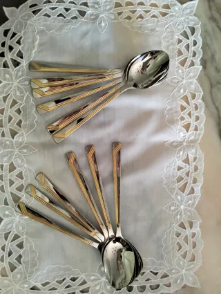 Cubertería para 12 Acero Inox 18/10 Dorado