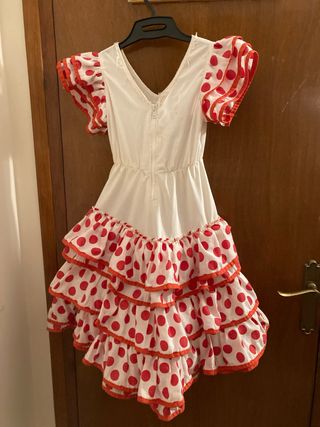 Vestido Flamenca Niña Lunares Rojo y Blanco