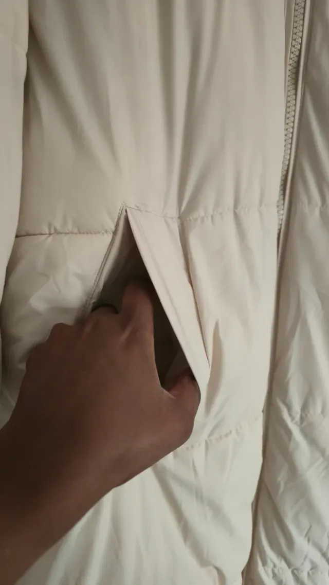 Abrigo Puffer Largo Zara Beige Talla XL