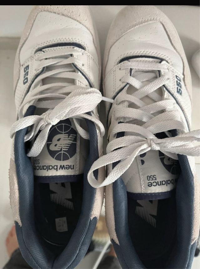 New Balance 550 Zapatillas Blancas y Azul Marino