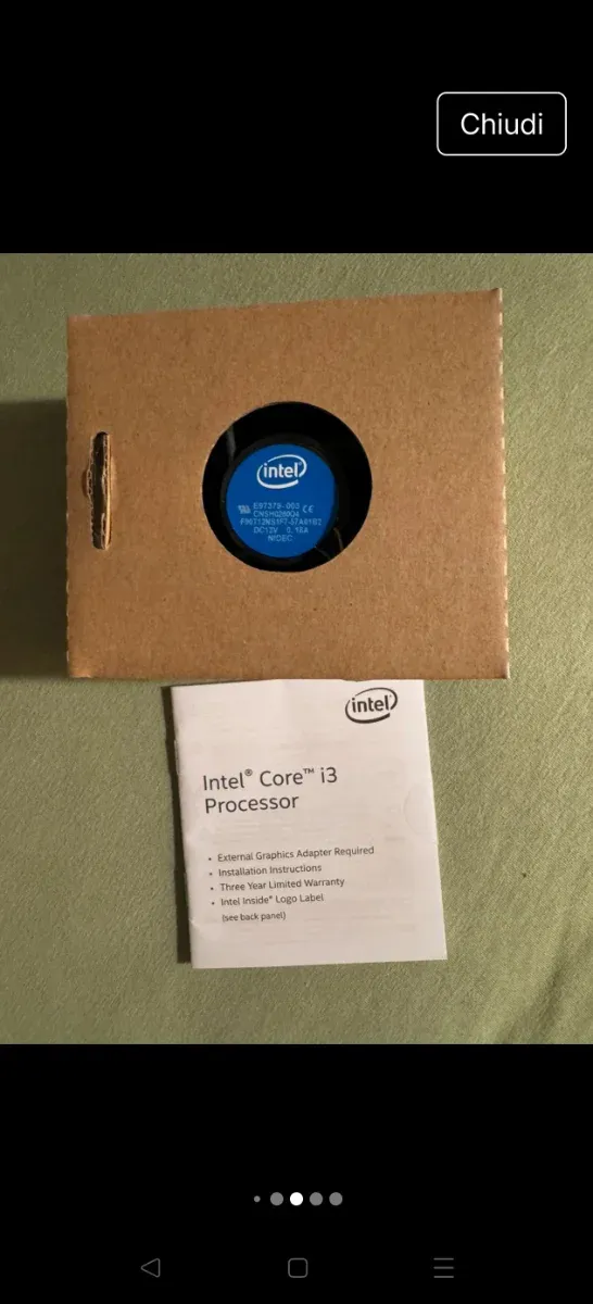 Intel Core i3-9100F + Ventola e Dissipatore LGA115