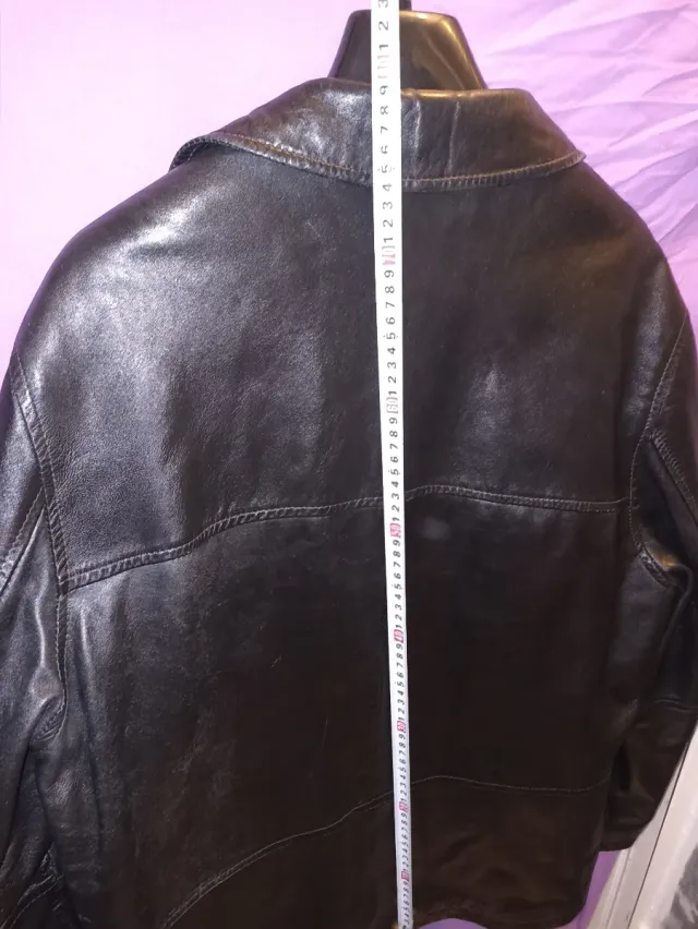 Abrigo de couro preto masculino