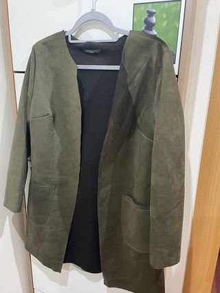 Chaqueta antelina verde talla única