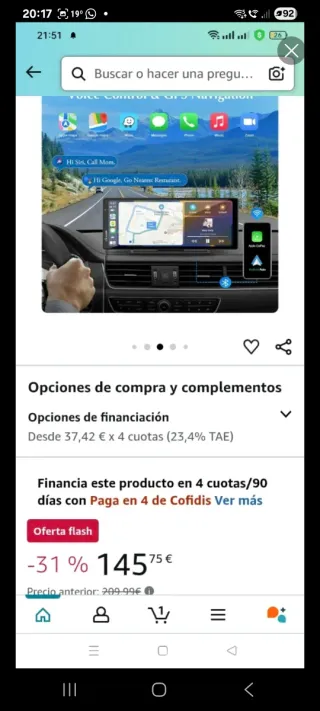 Soporte giratorio 350° pantalla coche