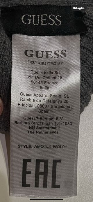 Berretto beanie Guess maglia costine bicolore