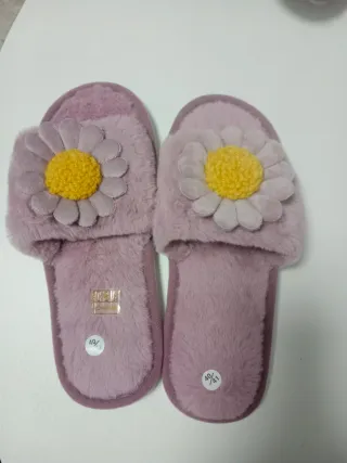 Zapatillas de estar por casa flor rosa T/39