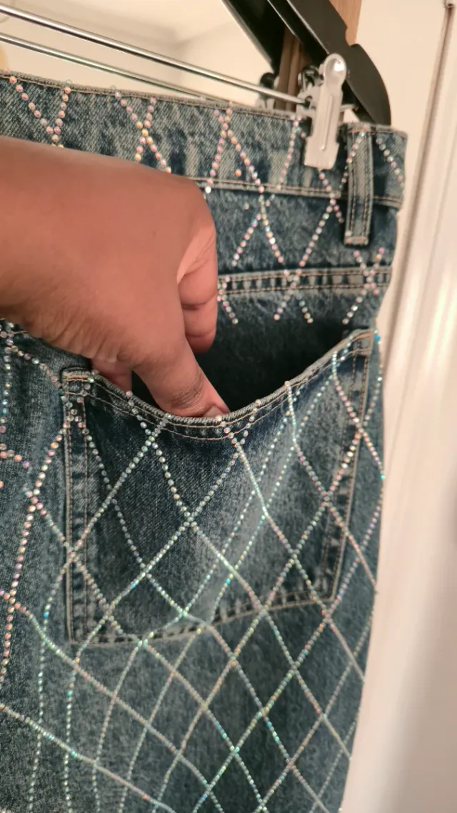 Pantalón Zara Strass Talla XXL