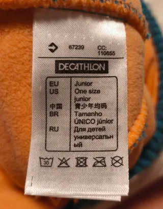 Gorro infantil junior naranja y azul