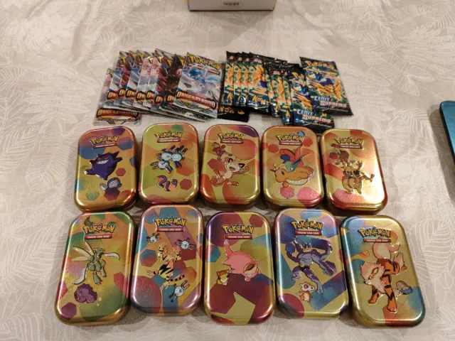 Lote 10 Mini Latas Pokémon con Sobres Sellados