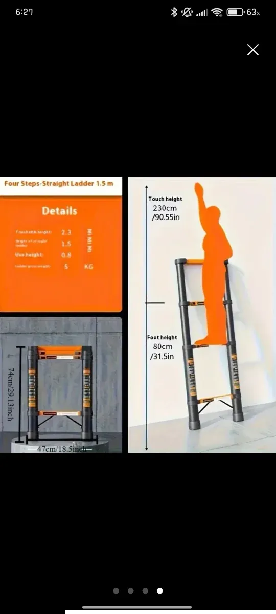 Escalera telescópica extensible 142.5