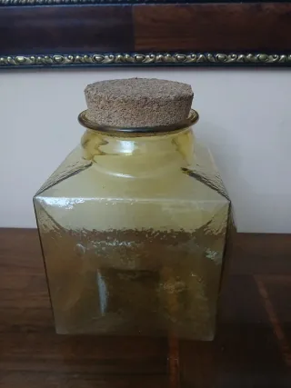 Barattolo vetro ambrato anni 60-70