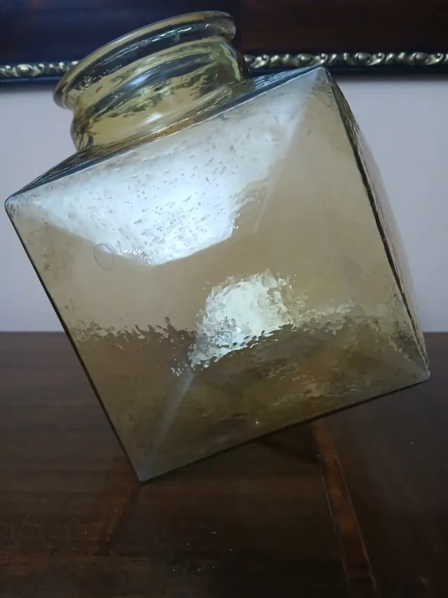 Barattolo vetro ambrato anni 60-70