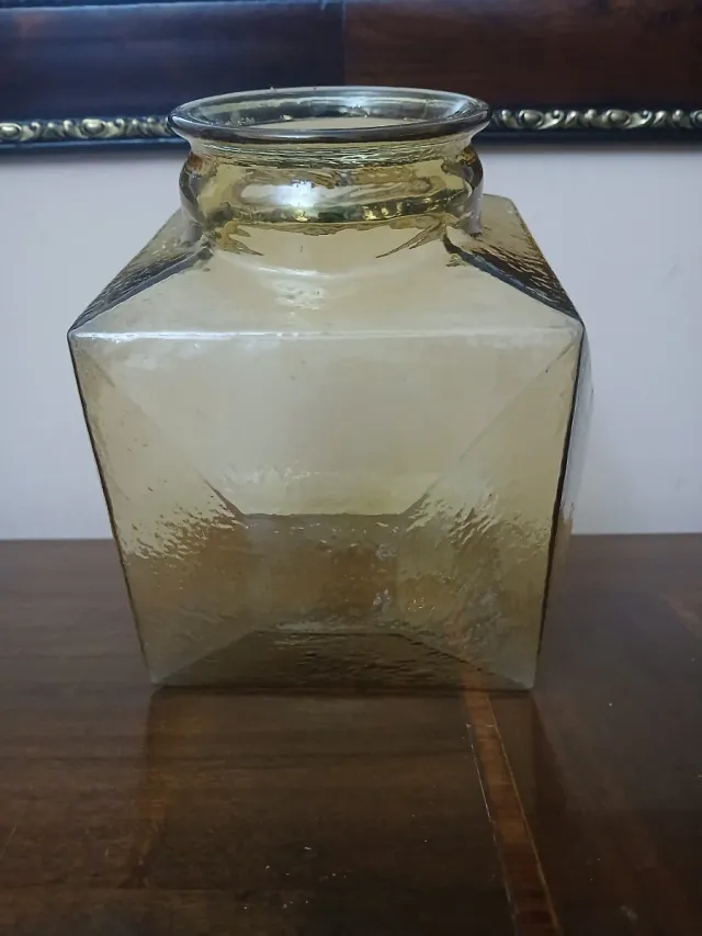 Barattolo vetro ambrato anni 60-70