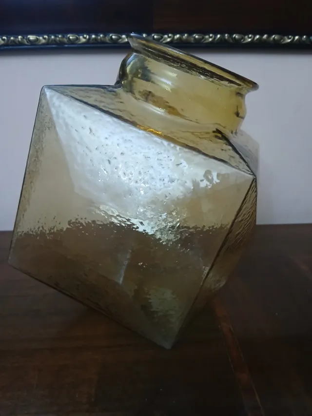 Barattolo vetro ambrato anni 60-70