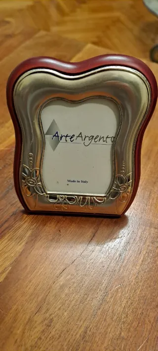 Portafoto Arte Argento Legno Metallo Rosso Argento