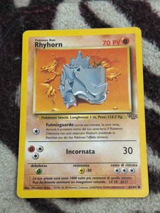 Rhyhorn Base Set Jungle 61/64 Carta Pokémon