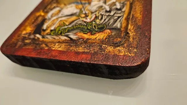 Icono bizantino de madera San Jorge
