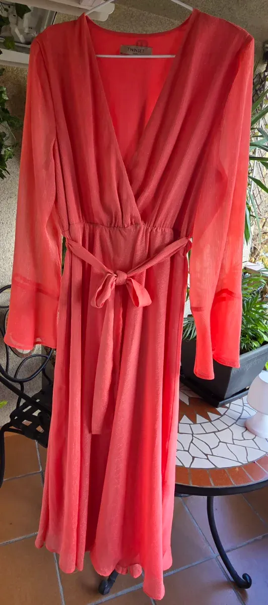 Vestido largo naranja TWINSET