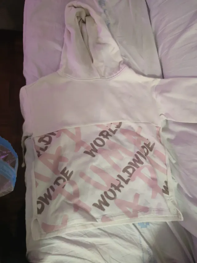 Sudadera Puma Niña Blanca y Rosa