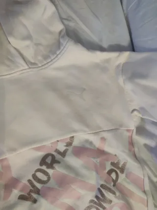 Sudadera Puma Niña Blanca y Rosa