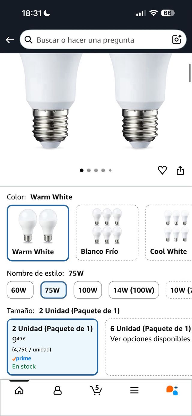 Pack 4 Bombillas LED Amazon Basics