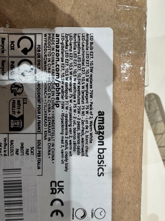 Pack 4 Bombillas LED Amazon Basics