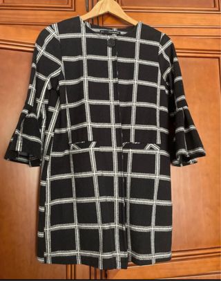 Chaqueta cuadros tres cuartos