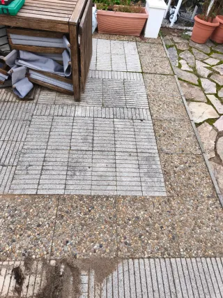 Piedra pizarra y piedra blanca para exterior.