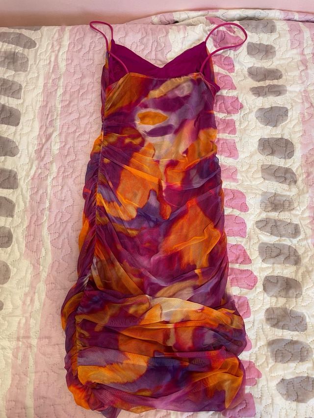 Vestido floral tirante fino talla S