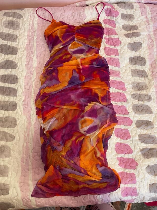 Vestido floral tirante fino talla S