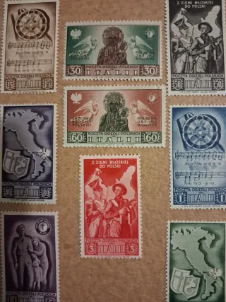 Francobolli Polonia in Italia 1946