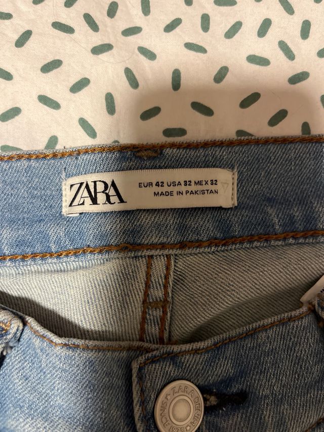 Tejano Zara Talla 42 Azul Claro Hombre