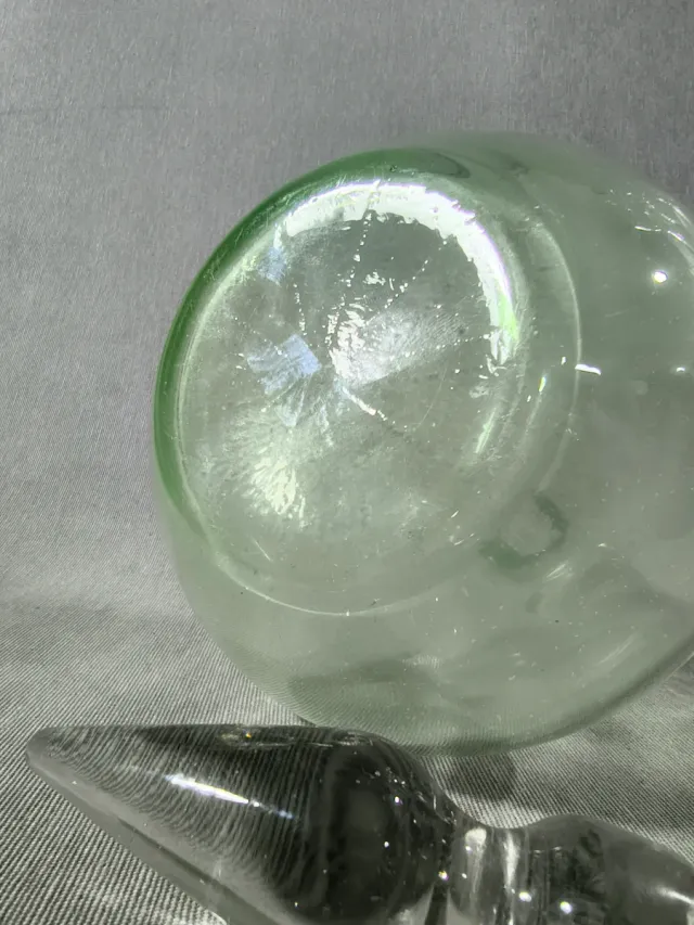 Juego de 3 licoreras vintage de cristal