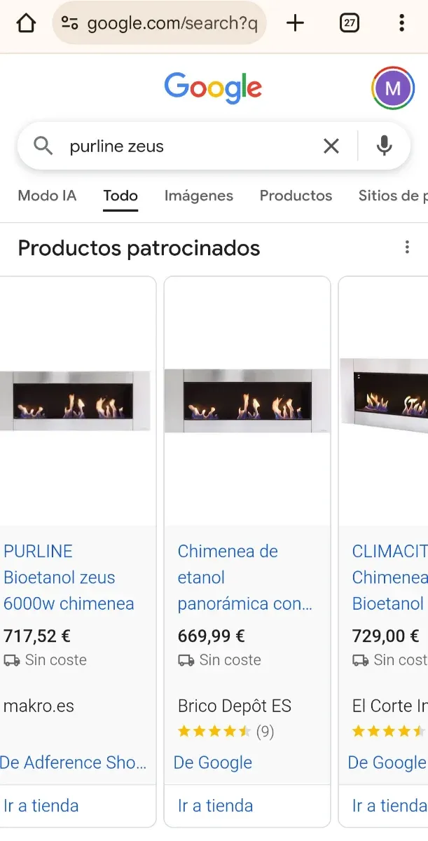 Chimenea Bioetanol Zeus 6000W