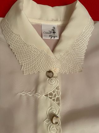 Blusa blanca manga corta talla L