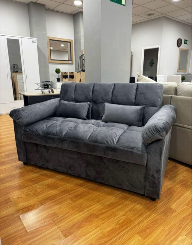 Sofá de terciopelo  gris Largo/Ancho 191/133cm