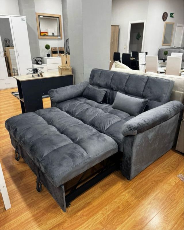 Sofá de terciopelo  gris Largo/Ancho 191/133cm