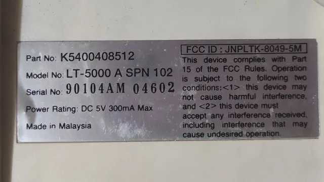 Vecchia tastiera LT5000 A SPN 102